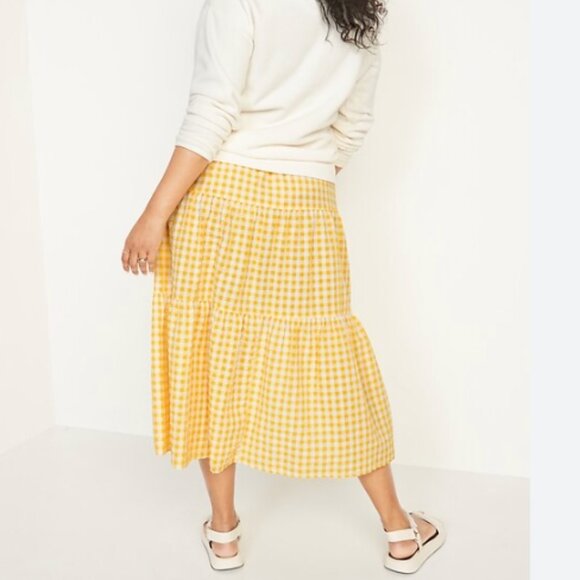 NWOT Old navy gingham gauze midi skirt XL - Picture 2 of 6